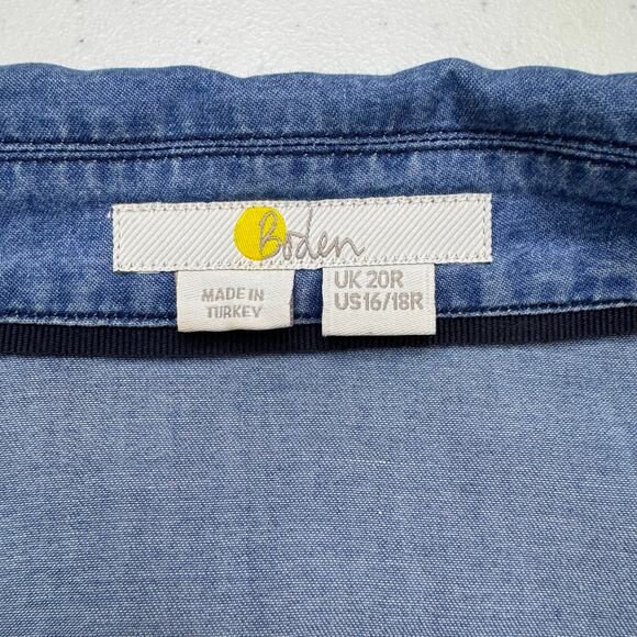 Boden Mid Vintage Denim Button Front Tie Belt Maxi Dress Women's 20 Casual Chic - Picture 7 of 13